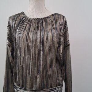 Ramy Brook Metallic Striped Blouse